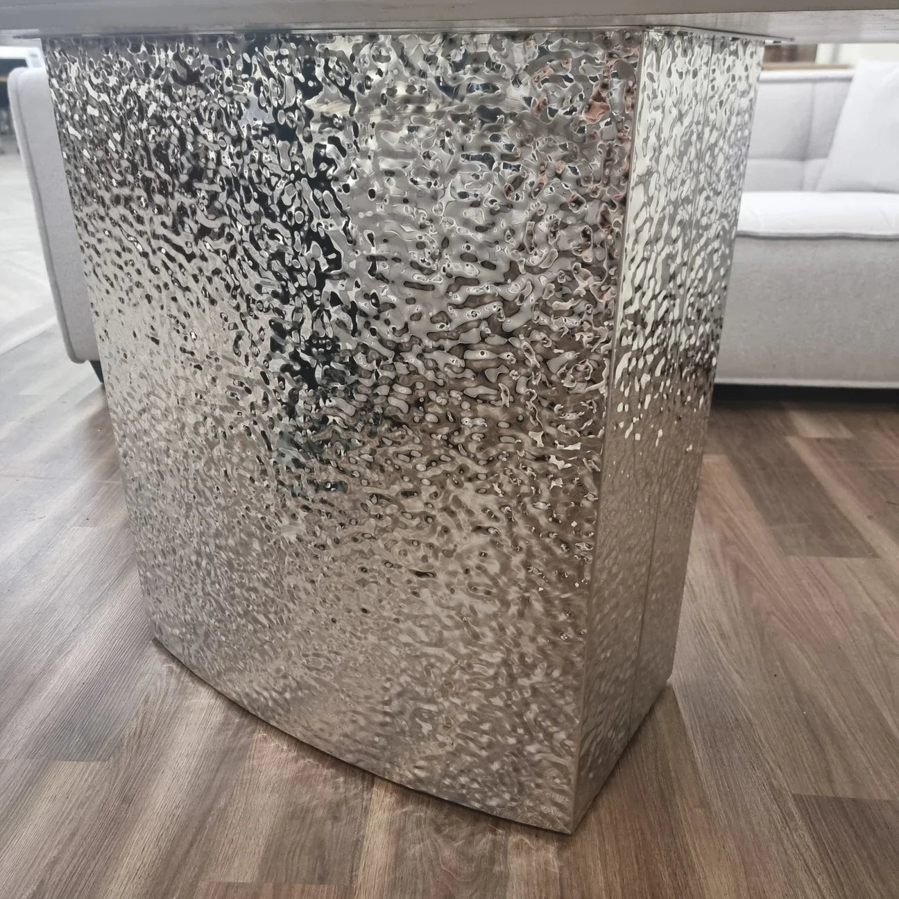 Monarch Marble Dining Table with Metal Hammered Base - Belmont Interiors
