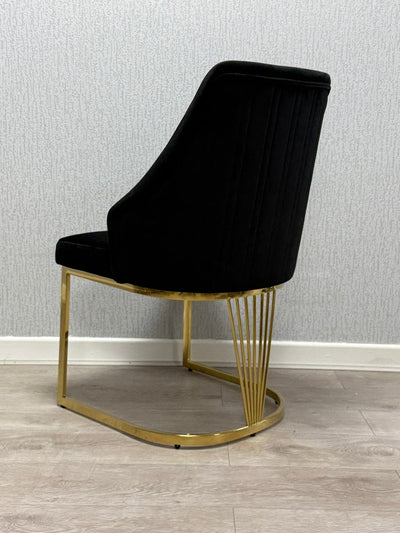 Ravello 180cm Gold Dining Table With Cannes Gold Chairs In 2 Colours