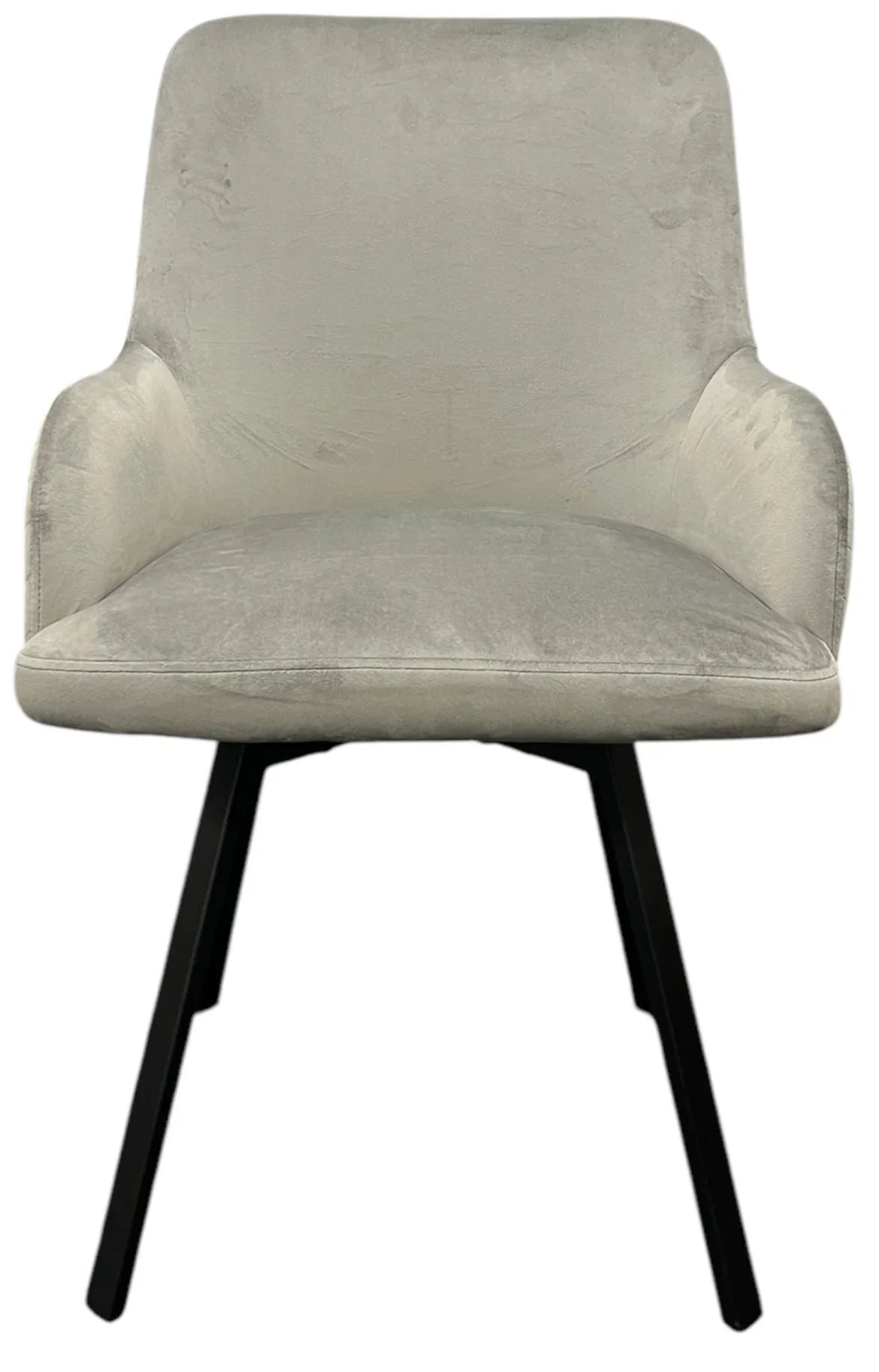 Rose 180º Swivel Dining Chair in Dark Grey with Black Legs