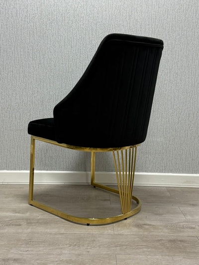 Ravello 180cm Gold Dining Table With Cannes Gold Chairs In 2 Colours