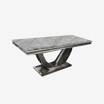 Arial 130CM Marble & Chrome Coffee Table - 4 Colours-Esme Furnishings