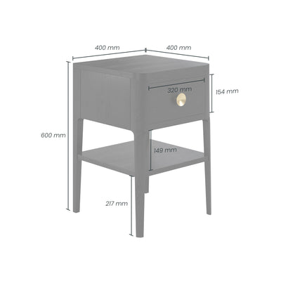 DI Designs Abberley Bedside in Black - 1 Drawer - Belmont Interiors