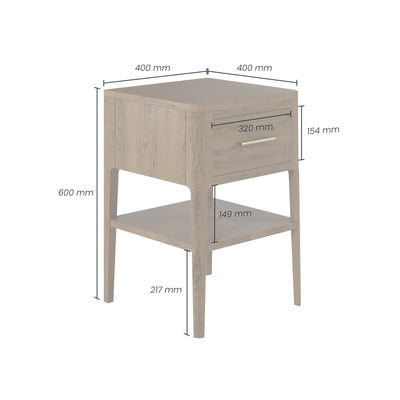 DI Designs Abberley Bedside in Brown - 1 Drawer - Belmont Interiors
