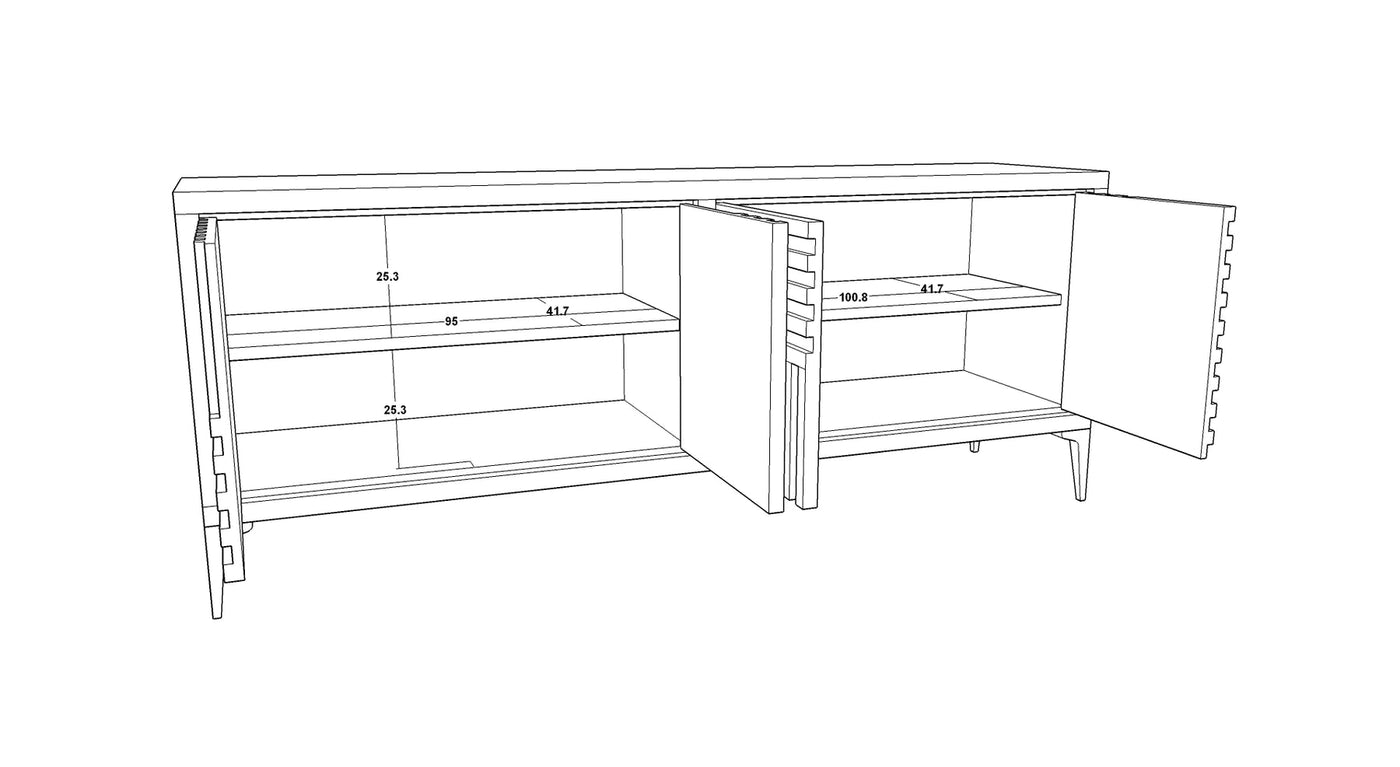 Berkeley Designs Kyoto Sideboard in Grey Oak - Belmont Interiors