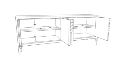 Berkeley Designs Kyoto Sideboard in Grey Oak - Belmont Interiors