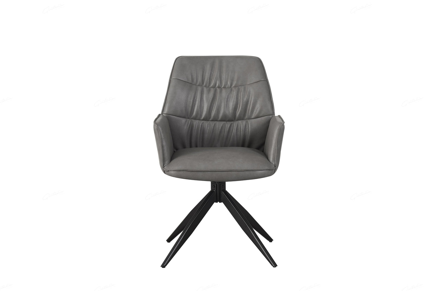 Berlish PU Leather Swivel Dining Chairs With Black Metal Base - Pairs - 2 Colours