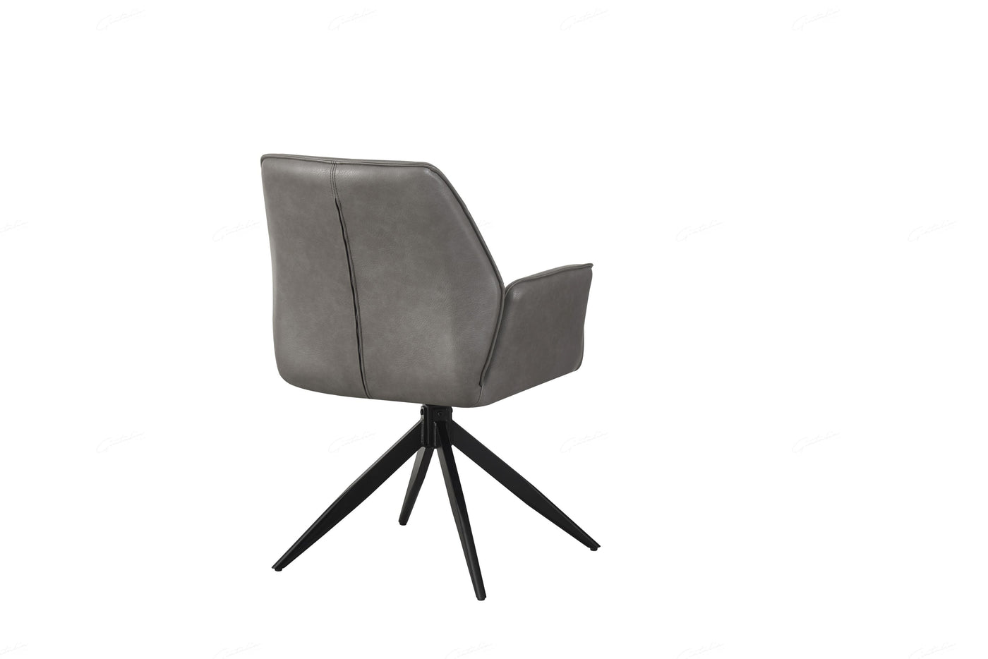 Berlish PU Leather Swivel Dining Chairs With Black Metal Base - Pairs - 2 Colours