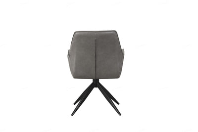 Berlish PU Leather Swivel Dining Chairs With Black Metal Base - Pairs - 2 Colours