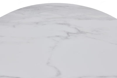 Blanco 200cm Oval Beech & White Ceramic Sintered Marble Dining Table - Belmont Interiors