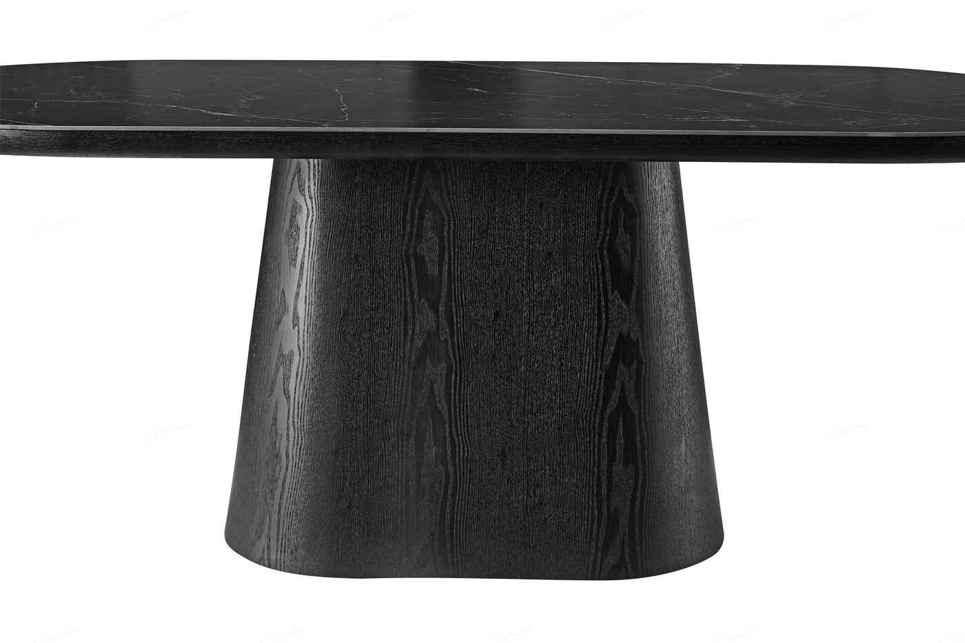 Blanco 200cm Oval Black Ceramic Sintered Marble Dining Table - Belmont Interiors