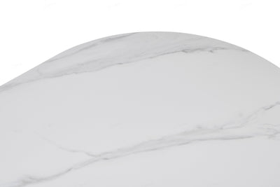 Blanco 200cm Oval Black & White Ceramic Sintered Marble Dining Table - Belmont Interiors