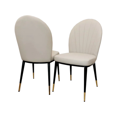 Etta Beige PU Leather Dining Chair - Belmont Interiors