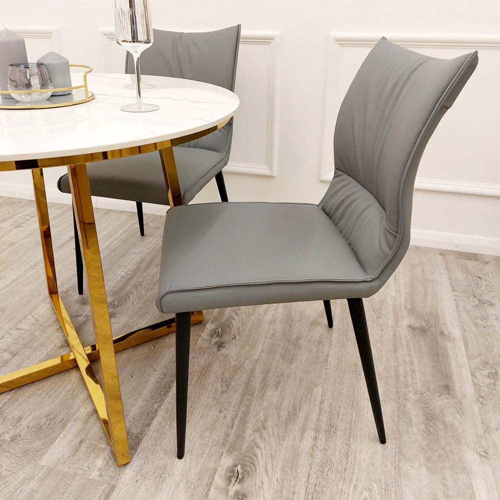 Flora PU Leather Dining Chair - 3 Colours - Belmont Interiors