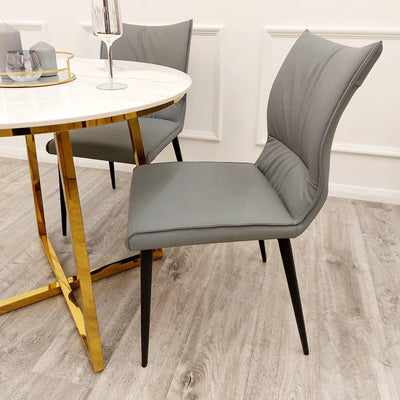 Flora PU Leather Dining Chair - 3 Colours - Belmont Interiors