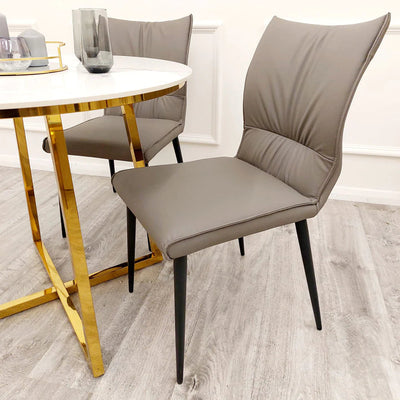 Flora PU Leather Dining Chair - 3 Colours - Belmont Interiors