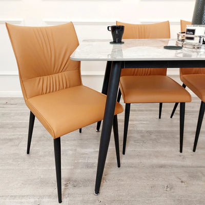 Flora PU Leather Dining Chair - 3 Colours - Belmont Interiors