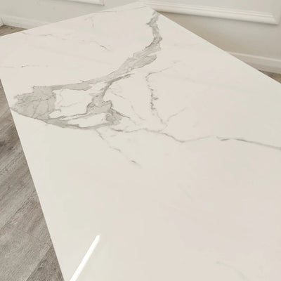 Geo Gold Coffee Table with Polar White Sintered Top - Belmont Interiors