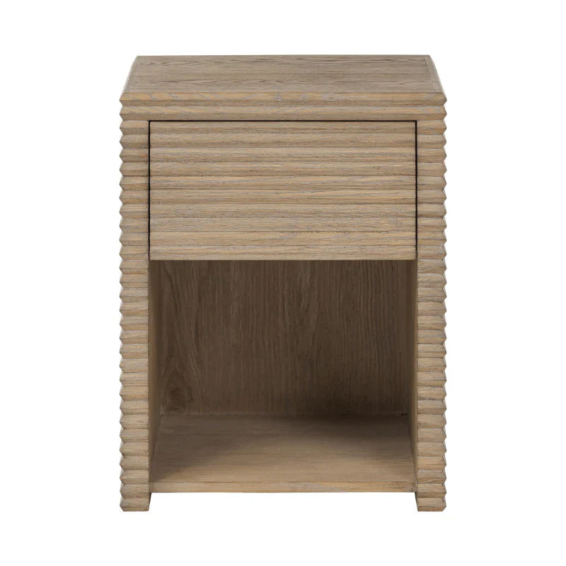 DI Designs Wickham 1 Drawer Bedside in Ribbed Oak - Belmont Interiors