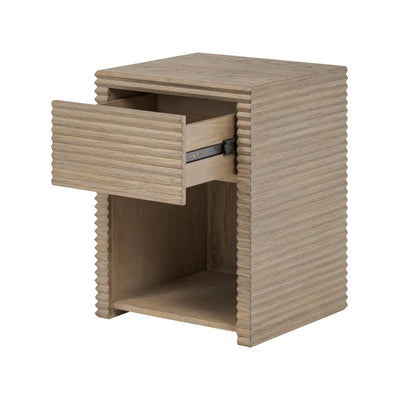 DI Designs Wickham 1 Drawer Bedside in Ribbed Oak - Belmont Interiors