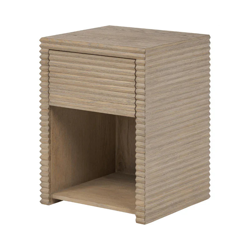 DI Designs Wickham 1 Drawer Bedside in Ribbed Oak - Belmont Interiors