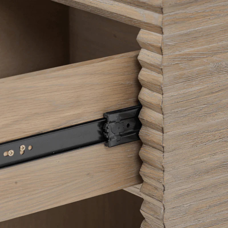 DI Designs Wickham 1 Drawer Bedside in Ribbed Oak - Belmont Interiors