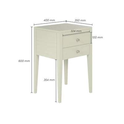 DI Designs Radford 2 Drawer Bedside in Lichen / Green - Belmont Interiors