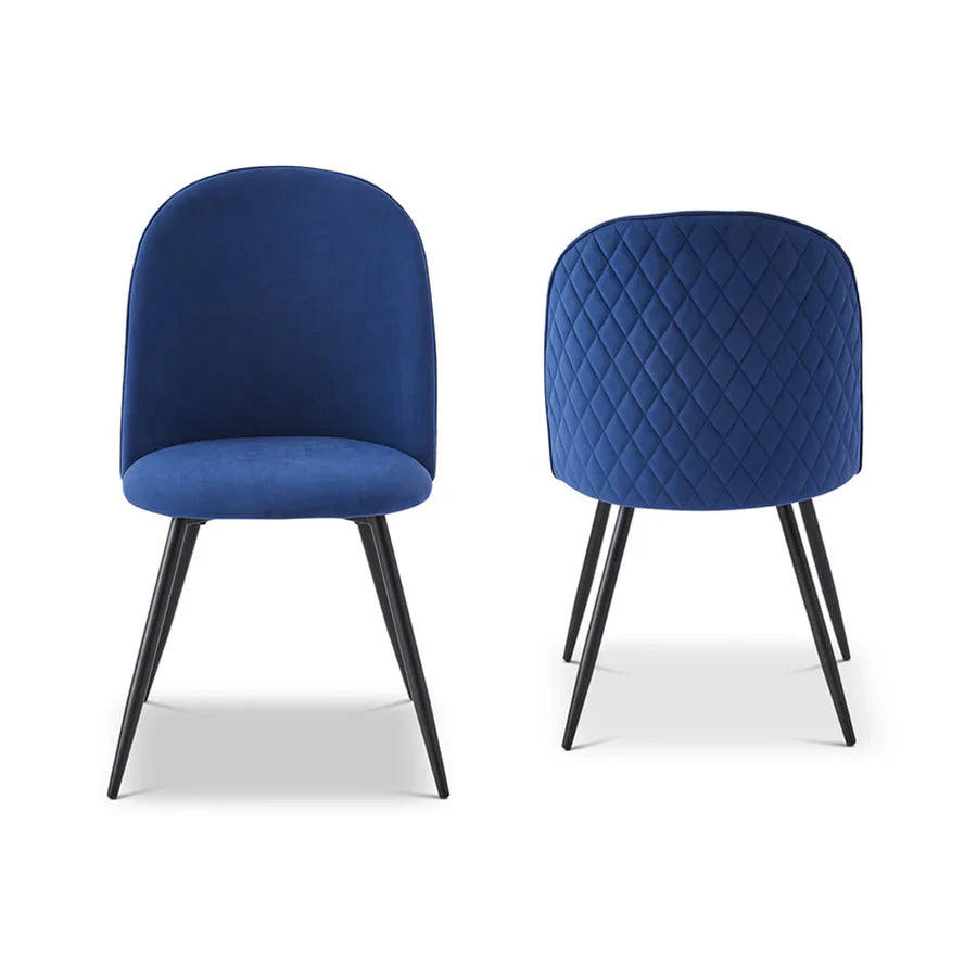 Berkeley Designs Soho Dining Chair in Blue Velvet – Set of 2 - Belmont Interiors