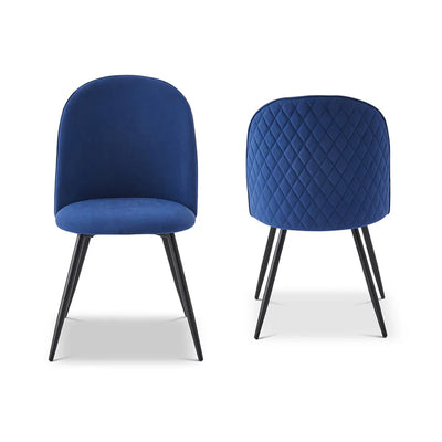 Berkeley Designs Soho Dining Chair in Blue Velvet – Set of 2 - Belmont Interiors