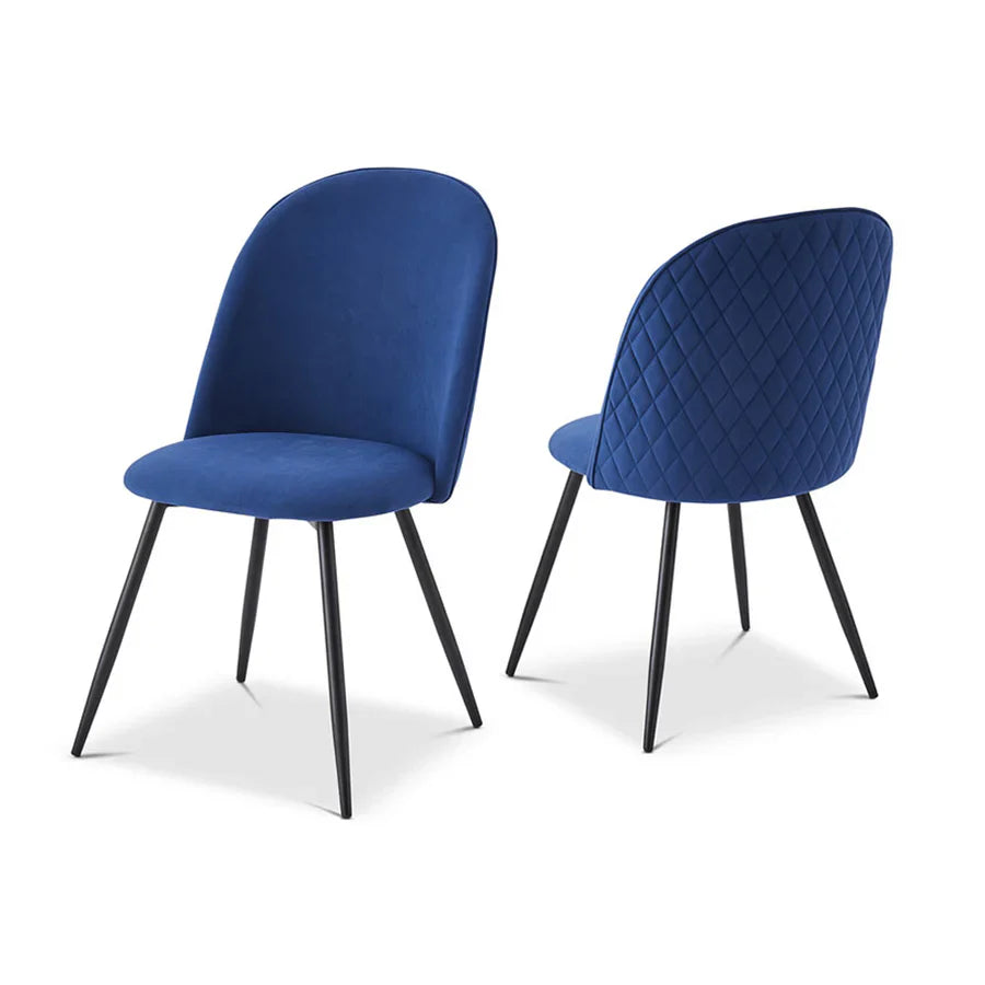 Berkeley Designs Soho Dining Chair in Blue Velvet – Set of 2 - Belmont Interiors