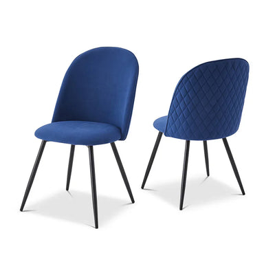 Berkeley Designs Soho Dining Chair in Blue Velvet – Set of 2 - Belmont Interiors