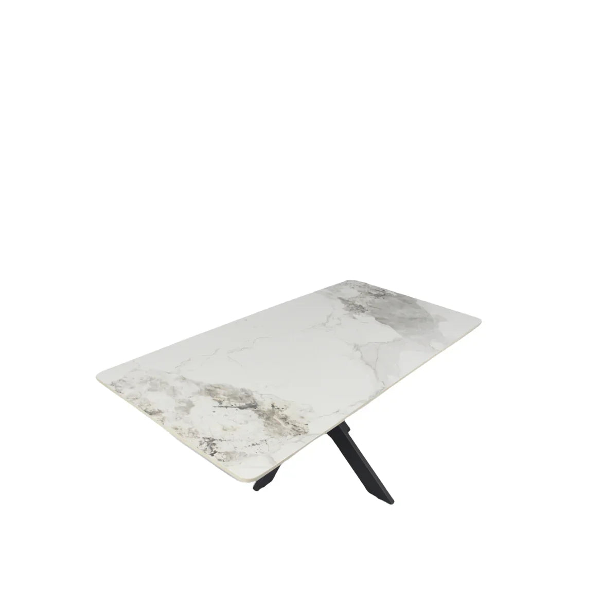 Phoenix White Ceramic Coffee Table with Black Legs - Belmont Interiors