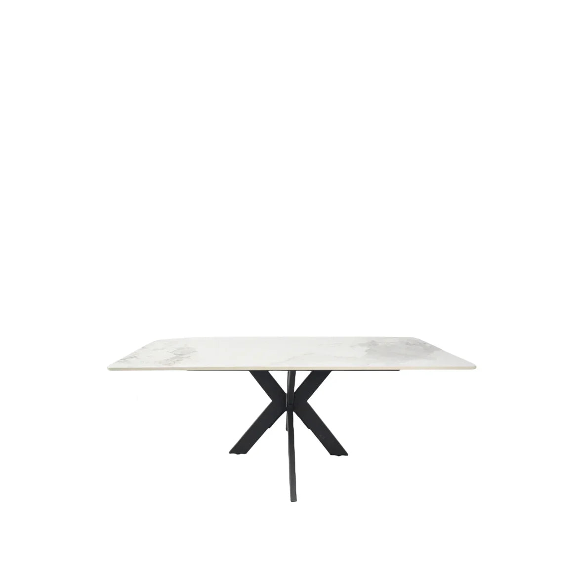 Phoenix White Ceramic Coffee Table with Black Legs - Belmont Interiors