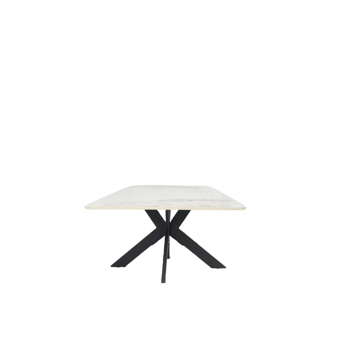 Phoenix White Ceramic Coffee Table with Black Legs - Belmont Interiors