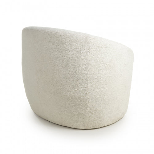 Luna Curved Tub Cair in Vanilla White Boucle - Belmont Interiors