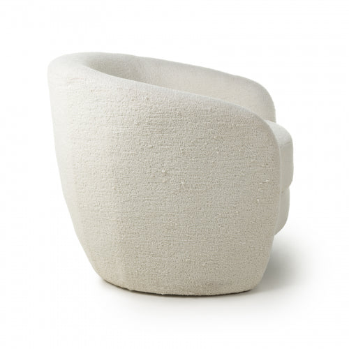 Luna Curved Tub Cair in Vanilla White Boucle - Belmont Interiors