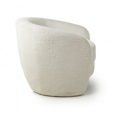 Luna Curved Tub Cair in Vanilla White Boucle - Belmont Interiors