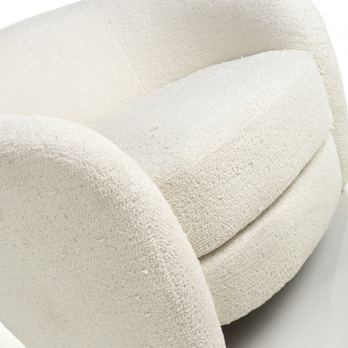 Luna Curved Tub Cair in Vanilla White Boucle - Belmont Interiors