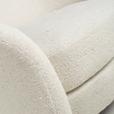 Luna Curved Tub Cair in Vanilla White Boucle - Belmont Interiors