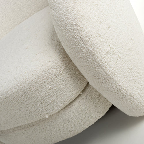 Luna Curved Tub Cair in Vanilla White Boucle - Belmont Interiors
