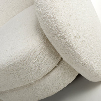 Luna Curved Tub Cair in Vanilla White Boucle - Belmont Interiors