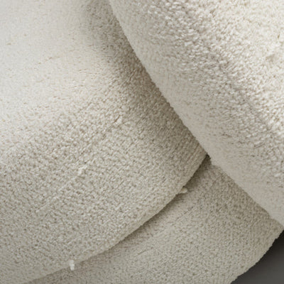 Luna Curved Tub Cair in Vanilla White Boucle - Belmont Interiors