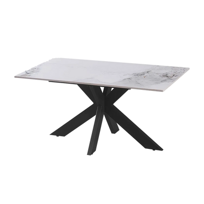 Nova 160cm White Ceramic Marble Dining Table - Belmont Interiors