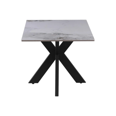 Nova 160cm White Ceramic Marble Dining Table - Belmont Interiors
