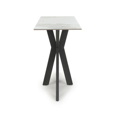 Nova Ceramic Console Table in White - 120cm - Belmont Interiors