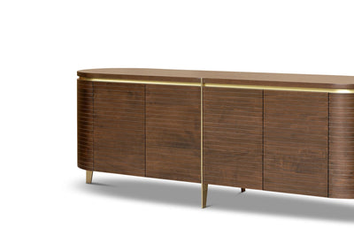 Berkeley Designs Malibu Sideboard in Natural Walnut and Brass - Belmont Interiors