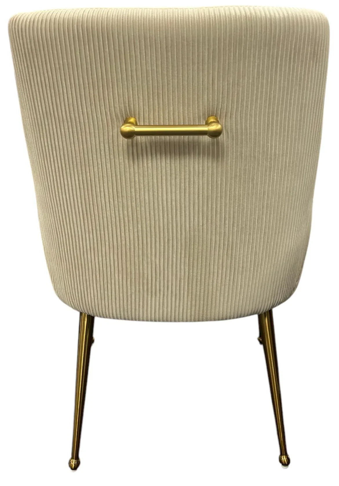 Milan Ivory Velvet Dining Chair with Gold Legs an Knocker