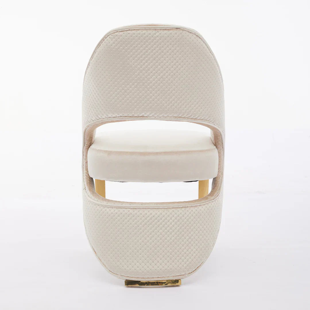 Santorini Cream & Gold Velvet Modern Dining Chair