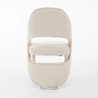 Santorini Cream Velvet & Chrome Modern Dining Chair