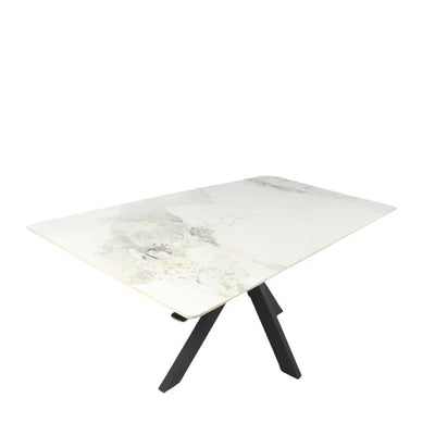 Phoenix 150cm White Ceramic Marble Fixed Dining Table