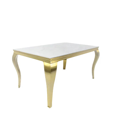 Louis Gold Marble Dining Table In 7 Sizes & Colours